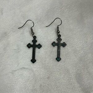 Antique Patina Cross Earrings NWOT